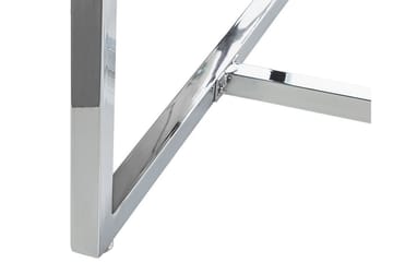 Davson Rektangulärt Matbord 160 cm med Glasskiva och Metallutseende - Transparent - Möbler - Bord & matgrupper - Matbord & köksbord