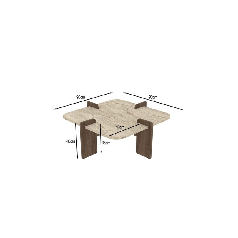 Denros Soffbord 90 cm - Brun/Mörkbrun - Möbler - Bord & matgrupper - Soffbord