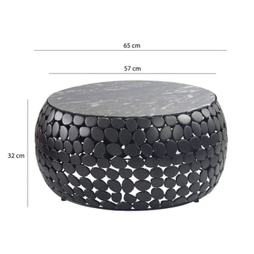 Denvik Runt soffbord 65 cm i aluminium med marmorskiva - svart - Möbler - Bord & matgrupper - Soffbord