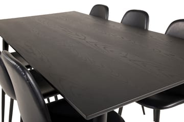 Dipp Matgrupp 180 cm Rektangulär med 6 Polar stolar - Svart/Guld - Möbler - Bord & matgrupper - Matgrupper