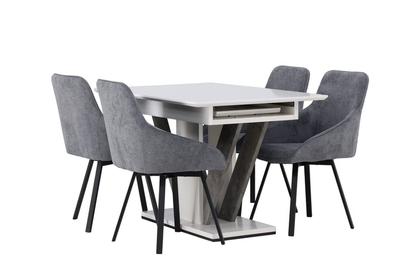 Disa Matgrupp 120 cm Rektangulär med 4 Rosie stolar - Svart - Möbler - Bord & matgrupper - Matgrupper