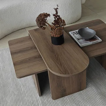 Djarhint Soffbordsset 82 cm - Brons och valnöt - Möbler - Bord & matgrupper - Soffbord