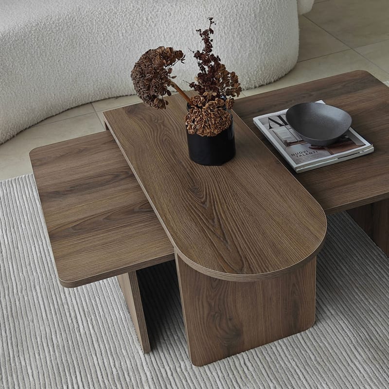 Djarhint Soffbordsset 82 cm - Brons och valnöt - Möbler - Bord & matgrupper - Soffbord