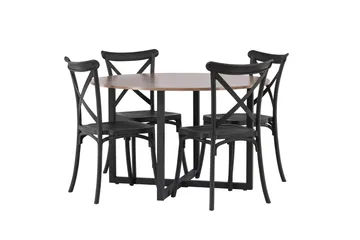 Durango Matgrupp 120 cm Rund med 4 Crosett Stolar - Valnöt - Möbler - Bord & matgrupper - Matgrupper