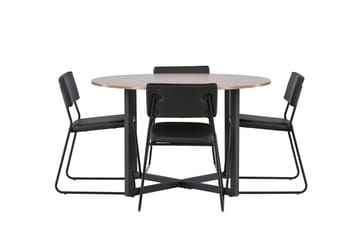 Durango Matgrupp 120 cm Rund med 4 Kenth Stolar - Valnöt - Möbler - Bord & matgrupper - Matgrupper