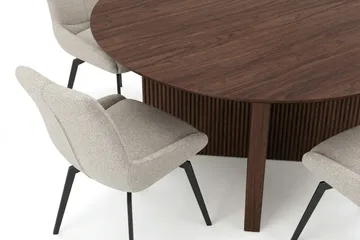 Edda Matgrupp runt 150 cm Valnöt med 6 Mora Matstolar - Möbler - Bord & matgrupper - Matgrupper