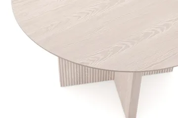 Edda Runt Matbord 130 cm i Trä med Vitlaserad Ek-utseende - Vitlaserad ek - Möbler - Bord & matgrupper - Matbord & köksbord