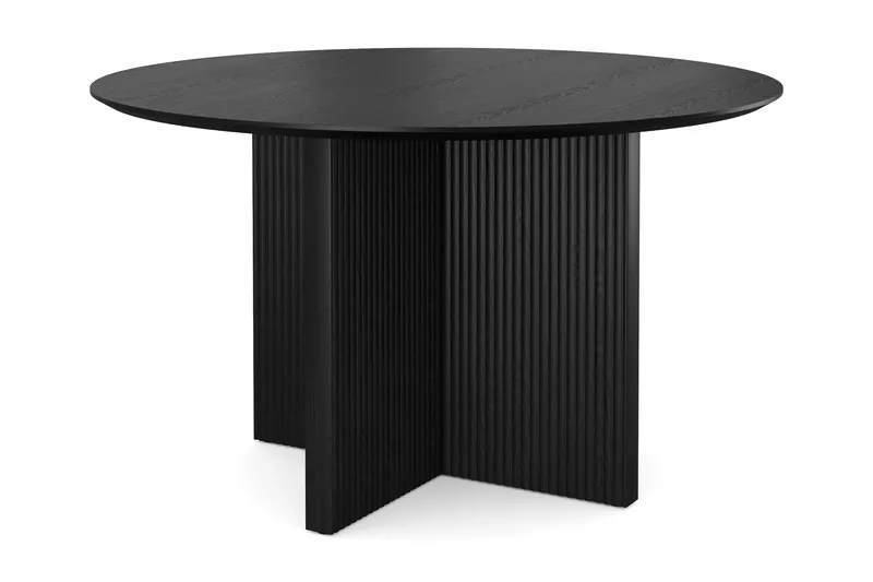 Edda Runt Matbord 130cm Fanér, Svart