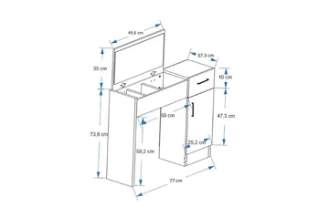 Elgar Sminkbord 77 cm - Brun/Antracit - Möbler - Bord & matgrupper - Sminkbord & toalettbord
