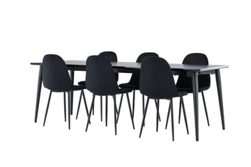 Ellis Matgrupp 230 cm Rektangulär med 6 Polar stolar - Svart/Svart - Möbler - Bord & matgrupper - Matgrupper