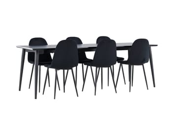 Ellis Matgrupp 230 cm Rektangulär med 6 Polar stolar - Svart/Svart - Möbler - Bord & matgrupper - Matgrupper