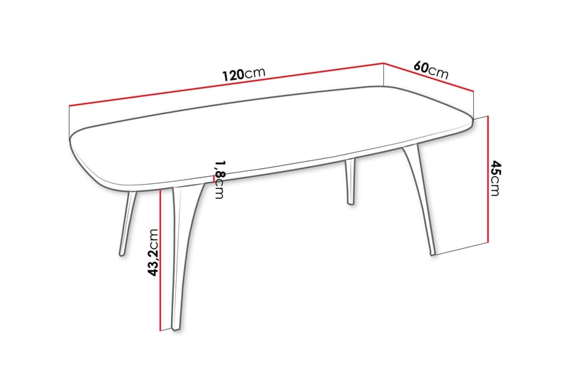 Elwyn Soffbord 120 cm - Svart/Vit - Möbler - Bord & matgrupper - Soffbord