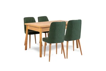 Ergene Matgrupp 120 cm Rektangulär - Natur/Grön - Möbler - Bord & matgrupper - Matgrupper