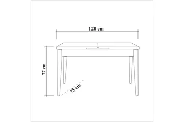 Ergene Matgrupp 120 cm Rektangulär - Natur/Sten - Möbler - Bord & matgrupper - Matgrupper