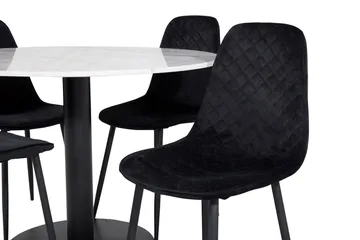 Estelle Matbord 106 cm Runt Marmor med 4 Polar Matstol - Möbler - Bord & matgrupper - Matgrupper