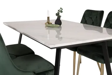 Estelle matbord med 4 Velvet Deluxe Sammetsstol - Möbler - Bord & matgrupper - Matgrupper