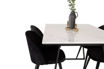 Estelle matbord med 4 Velvet Köksstol Sammet - Möbler - Bord & matgrupper - Matgrupper
