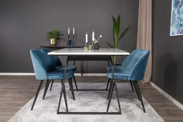 Estelle Matgrupp 140 cm Rektangulär med 4 Velvet stolar - Möbler - Bord & matgrupper - Matgrupper