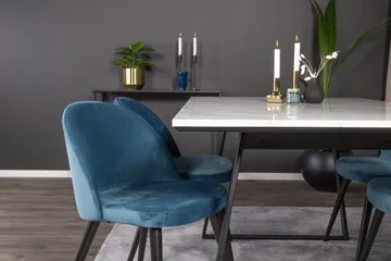 Estelle Matgrupp 140 cm Rektangulär med 4 Velvet stolar - Möbler - Bord & matgrupper - Matgrupper