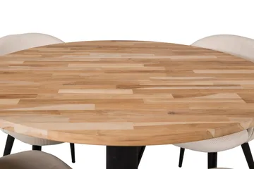Ezra Matgrupp 100 cm Rund med 4 Sedavi Stolar - Beige - Möbler - Bord & matgrupper - Matgrupper