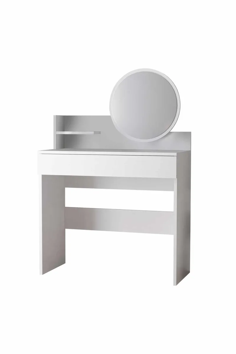 Fabrony Sminkbord med spegel 90 cm, Vit
