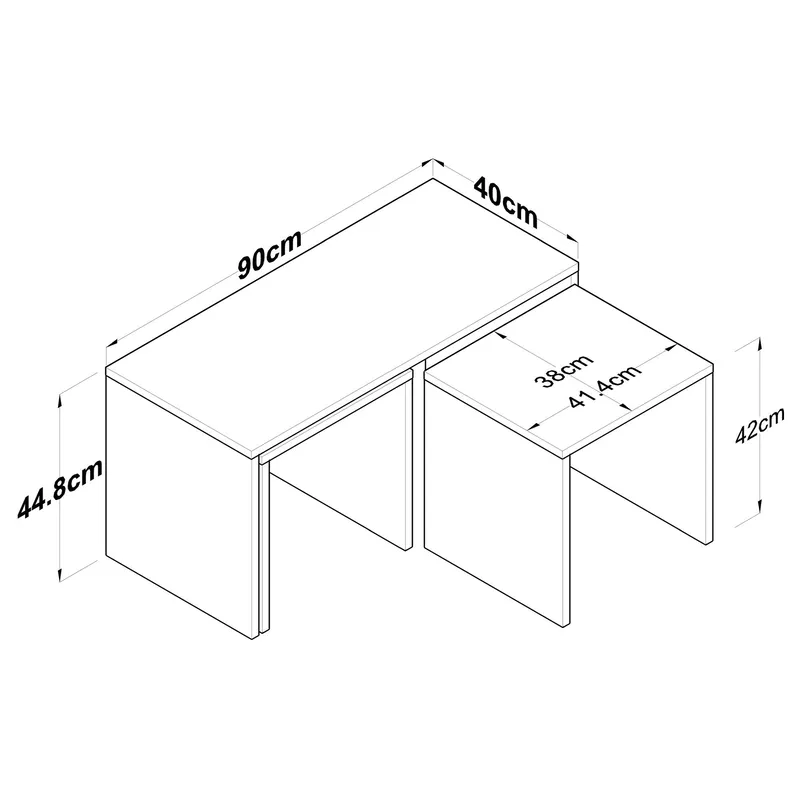 Fenvik Soffbordsset 90x44,8x40 cm - Travertin - Möbler - Bord & matgrupper - Soffbord
