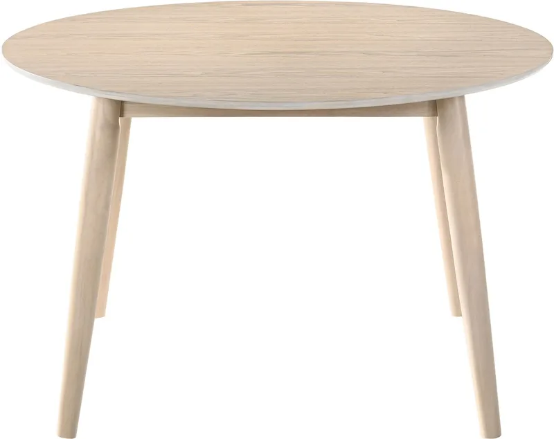 Florence Runt Matbord Ø120 cm i Askfanér, Whitewash