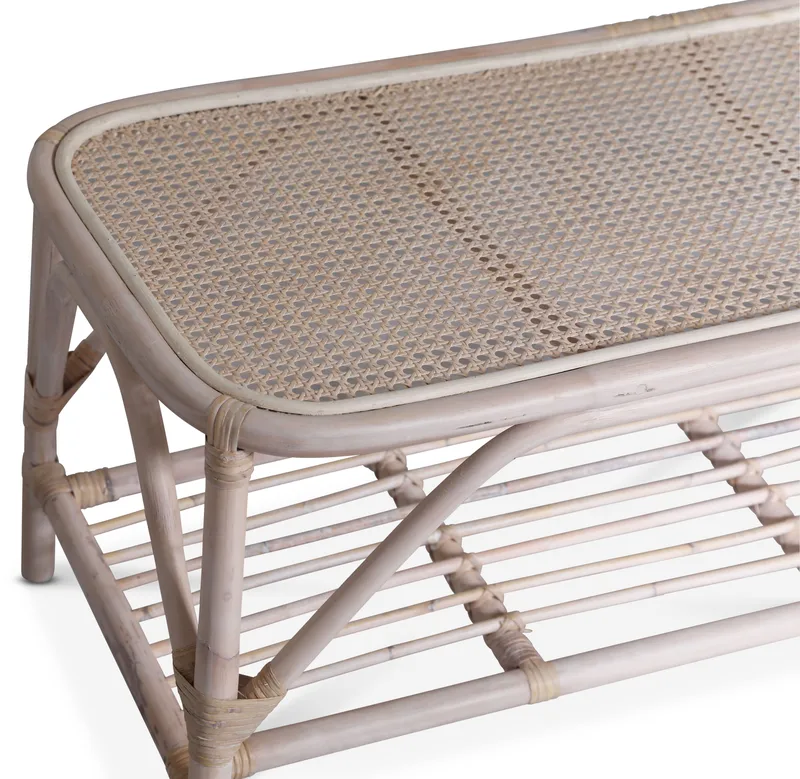 Glory Webbing soffbord i rotting 110 x 50 cm - Whitewash - Whitewash - Möbler - Bord & matgrupper - Soffbord