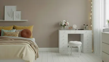 Glow Stort sminkbord med glasskiva - Förvaring med lådor och fack  120 cm - Vit - Möbler - Bord & matgrupper - Sminkbord & toalettbord