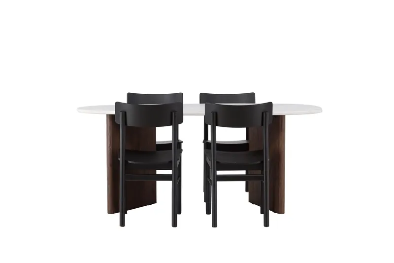Grönvik Matgrupp 180 cm Oval med 4 Montros Stolar - Mocca - Möbler - Bord & matgrupper - Matgrupper