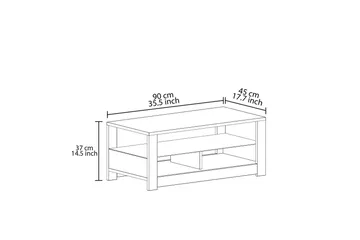 Griselda Soffbord 90 cm - Grå/Travertin - Möbler - Bord & matgrupper - Soffbord