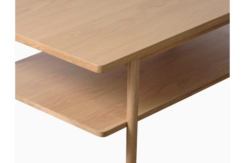 Grumio Rektangulärt Soffbord 120 cm med Hylla i Massivt Trä och Träfanér - Beige - Möbler - Bord & matgrupper - Soffbord