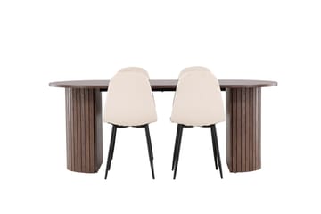 Härön Matgrupp 200 cm Oval med 4 Polar stolar - Mocca/Beige - Möbler - Bord & matgrupper - Matgrupper