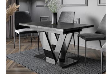Harumi Utdragbart Rektangulärt Matbord 120 cm med Marmorutseende - Grå - Möbler - Bord & matgrupper - Matbord & köksbord