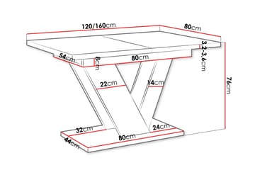 Harumi Utdragbart Rektangulärt Matbord 120 cm med Marmorutseende - Grå - Möbler - Bord & matgrupper - Matbord & köksbord