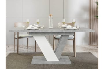 Harumi Utdragbart Rektangulärt Matbord 120 cm med Marmorutseende - Grå - Möbler - Bord & matgrupper - Matbord & köksbord