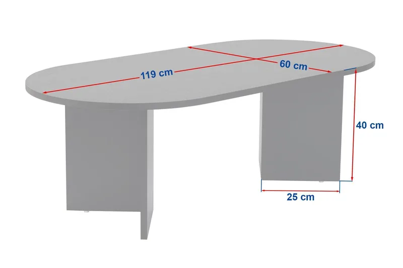 Hasina Ovalt Soffbord 119x60 cm med Travertin- och Valnötsutseende - Beige - Möbler - Bord & matgrupper - Soffbord