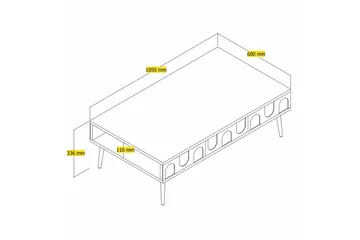 Hazim Soffbord 105 cm - Cream/Guld - Möbler - Bord & matgrupper - Soffbord