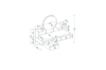 Hines Sminkbord 90 cm - Vit - Möbler - Bord & matgrupper - Sminkbord & toalettbord