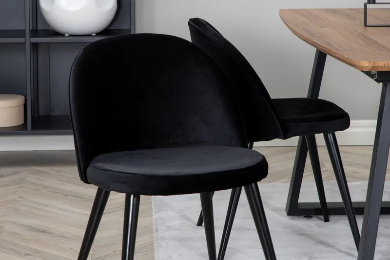 Inca Matgrupp 160 cm Rektangulär med 4 Velvet stolar - Möbler - Bord & matgrupper - Matgrupper