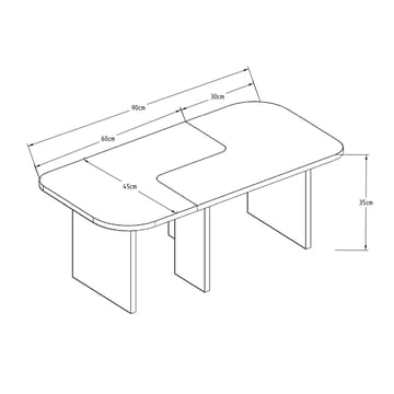 Iris Soffbordsset 90x35x45 cm - Travertin - Möbler - Bord & matgrupper - Soffbord
