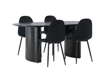 Isolde Matbord 180x90 cm med 4 Polar Köksstol - Möbler - Bord & matgrupper - Matgrupper