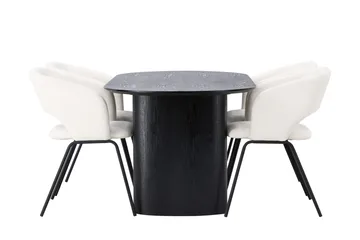 Isolde Matgrupp 180 cm Oval med 4 Day stolar - Svart - Möbler - Bord & matgrupper - Matgrupper