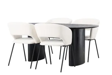 Isolde Matgrupp 180 cm Oval med 4 Day stolar - Svart - Möbler - Bord & matgrupper - Matgrupper