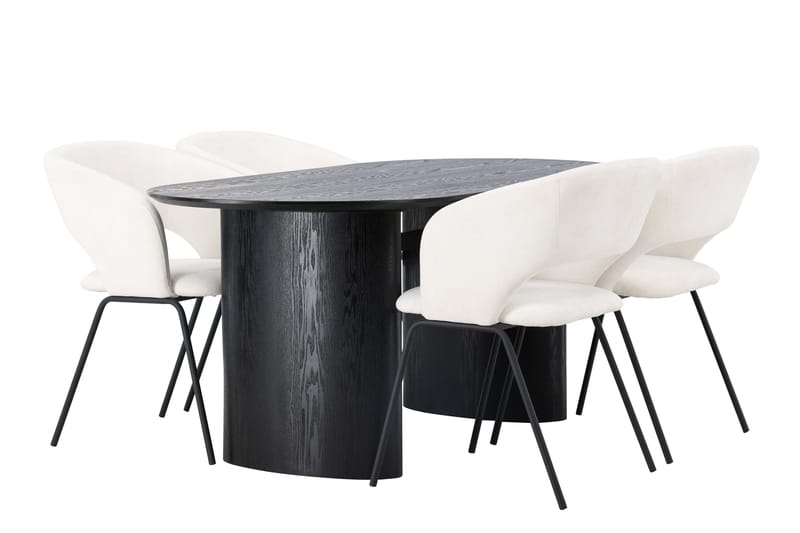 Isolde Matgrupp 180 cm Oval med 4 Day stolar - Svart - Möbler - Bord & matgrupper - Matgrupper