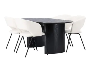 Isolde Matgrupp 180 cm Oval med 4 Day stolar - Svart - Möbler - Bord & matgrupper - Matgrupper
