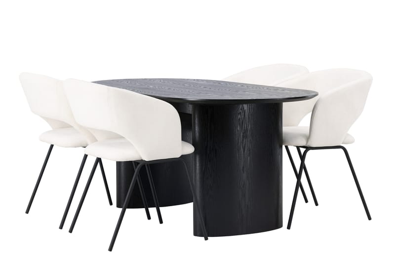 Isolde Matgrupp 180 cm Oval med 4 Day stolar - Svart - Möbler - Bord & matgrupper - Matgrupper