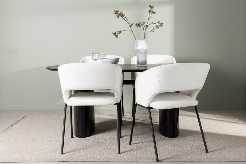 Isolde Matgrupp 180 cm Oval med 4 Day stolar - Svart - Möbler - Bord & matgrupper - Matgrupper