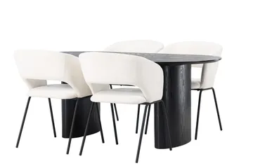 Isolde Matgrupp 180 cm Oval med 4 Day stolar - Svart - Möbler - Bord & matgrupper - Matgrupper