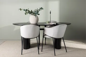 Isolde Matgrupp 180 cm Oval med 4 Evelina stolar - Svart - Möbler - Bord & matgrupper - Matgrupper
